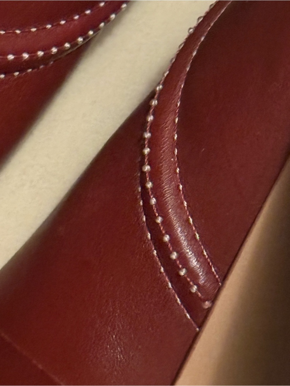 Clarks Women's Cherry Red Leather Block Heel Pumps - Picture 6 of 10